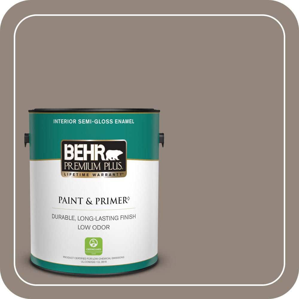 BEHR PREMIUM PLUS 1 gal. #T14-8 Film Fest Semi-Gloss Enamel Low Odor Interior Paint & Primer