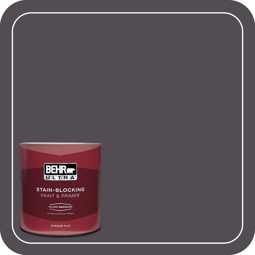BEHR ULTRA 1 qt. #N570-7 Black Elegance Extra Durable Flat Interior Paint & Primer