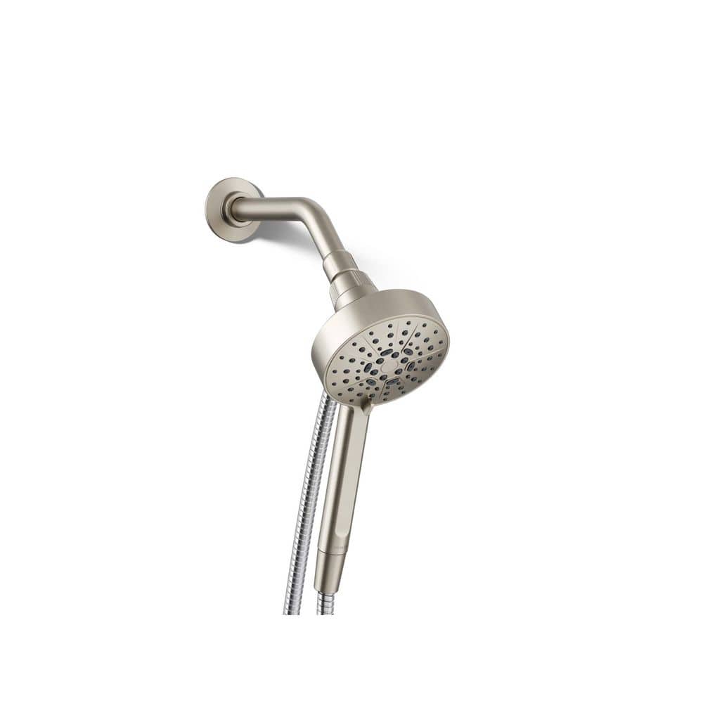KOHLER Lively 4-Spray Patterns Wall Mount 4.312 in. Handheld Shower Head in Vibrant Brushed Nickel (2)