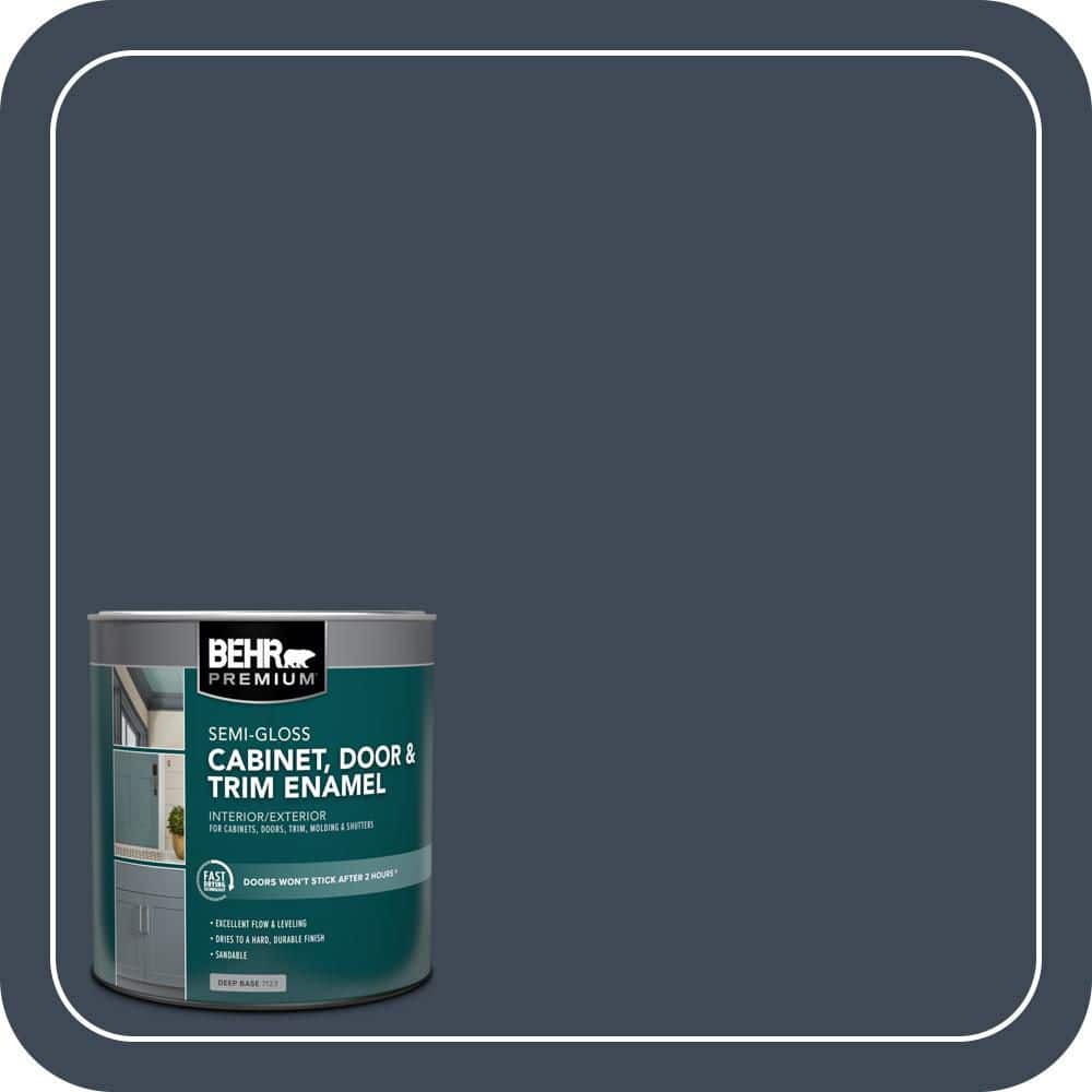 BEHR PREMIUM 1 qt. #PPU14-20 Starless Night Semi-Gloss Enamel Interior/Exterior Cabinet, Door & Trim Paint