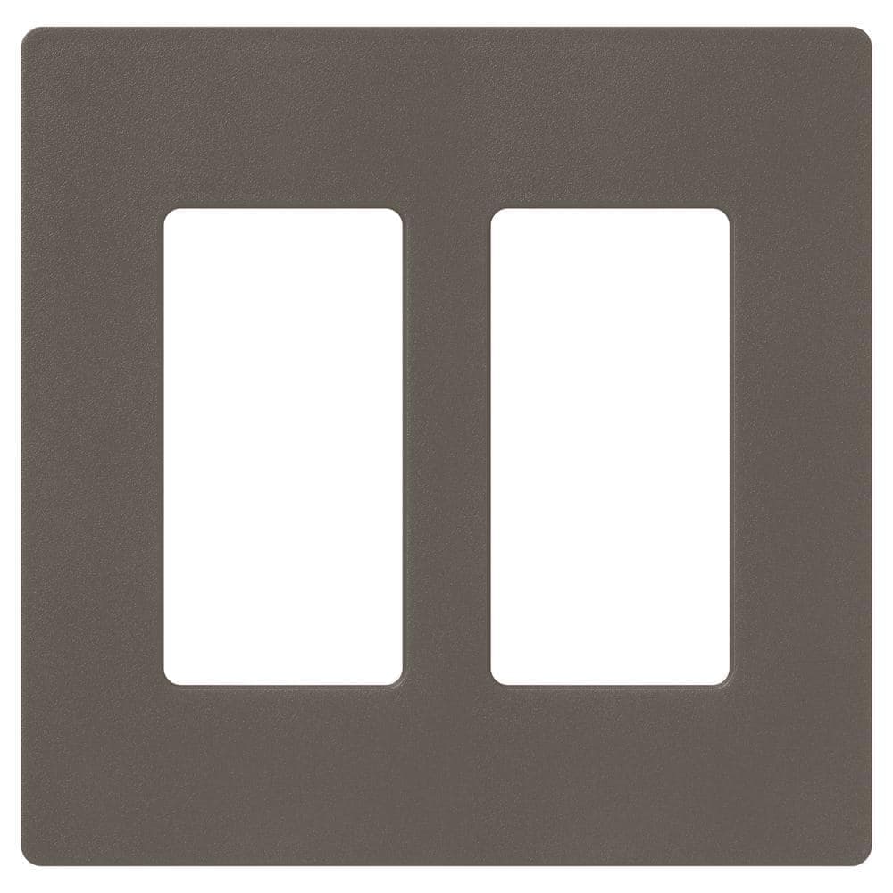 Lutron Claro 2 Gang Wall Plate for Decorator/Rocker Switches, Satin, Truffle (SC-2-TF) (1-Pack)