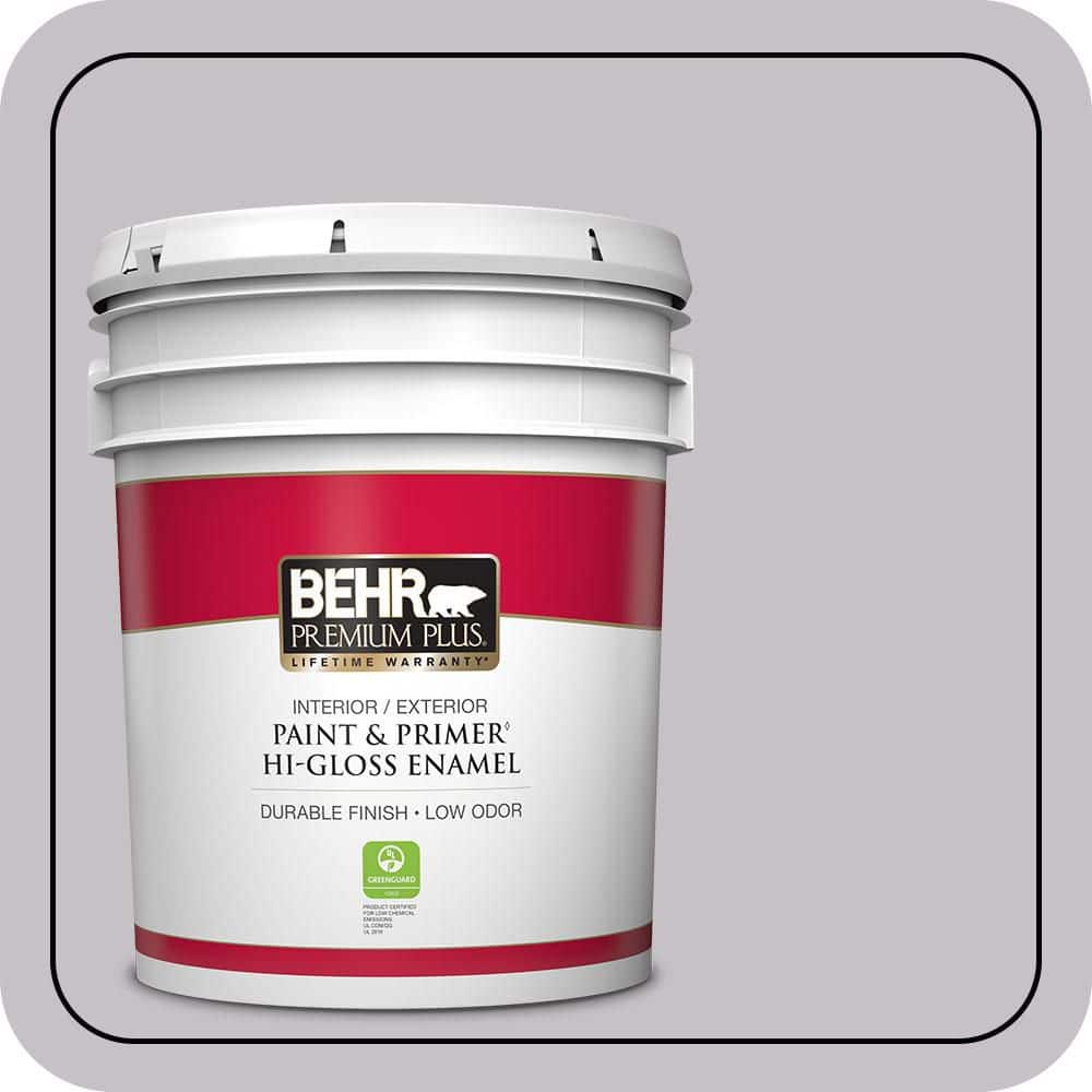 BEHR PREMIUM PLUS 5 gal. #MQ5-32 Such Melodrama Hi-Gloss Enamel Interior/Exterior Paint & Primer (1)