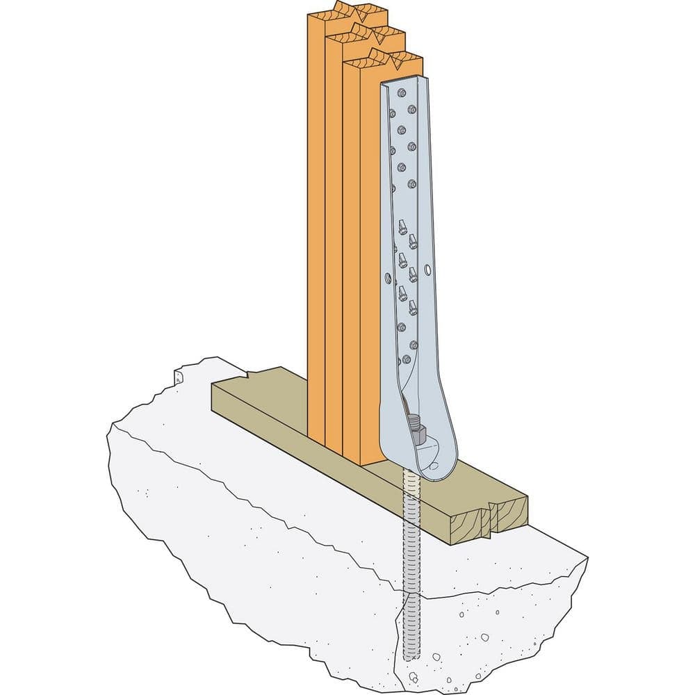 Simpson Strong-Tie HDUE13 3 in. x 23-1/16 in. 12-Gauge Galvanized Predeflected Holdown with Strong-Drive SDS Screws (3)
