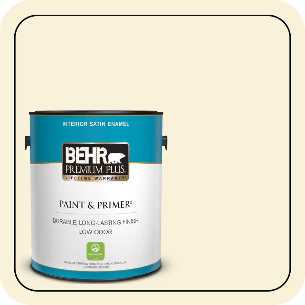 BEHR PREMIUM PLUS 1 gal. #W-B-310 Glow Satin Enamel Low Odor Interior Paint & Primer