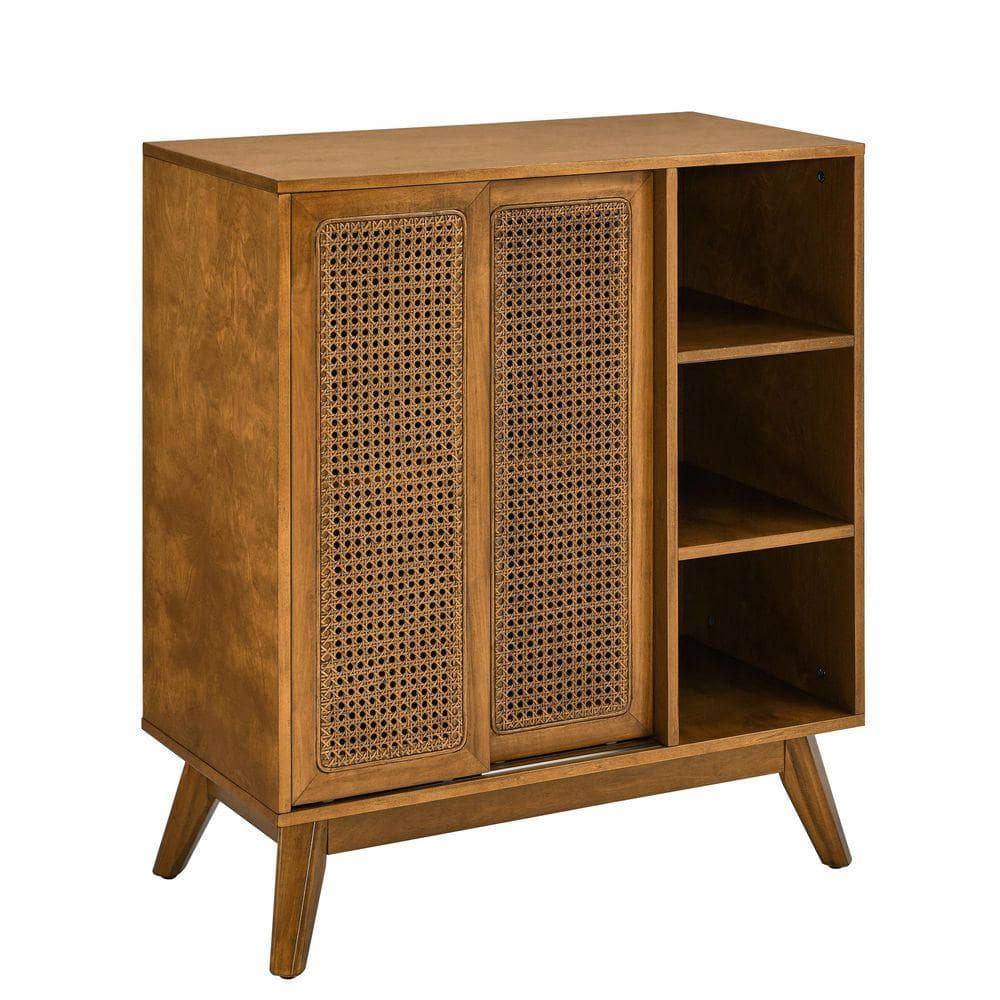 COWLOWN 31.5 in. W x 15.75 in. D x 36 in. H Bathroom Brown Linen Cabinet (1)