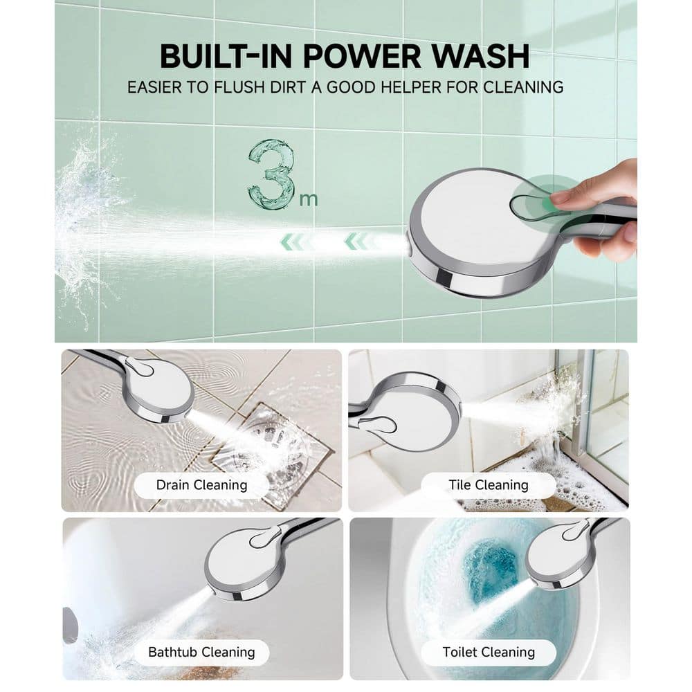 Wudkey 9-Spray Filtered Shower Head with Handheld, High Pressure Showerhead with Built-in Filter Shower Head in Chrome (3)