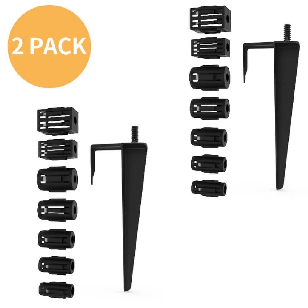 Hampton Bay Outdoor Solar Landscape Light Replacement Metal Black Ground Stake (2-Pack) (3)