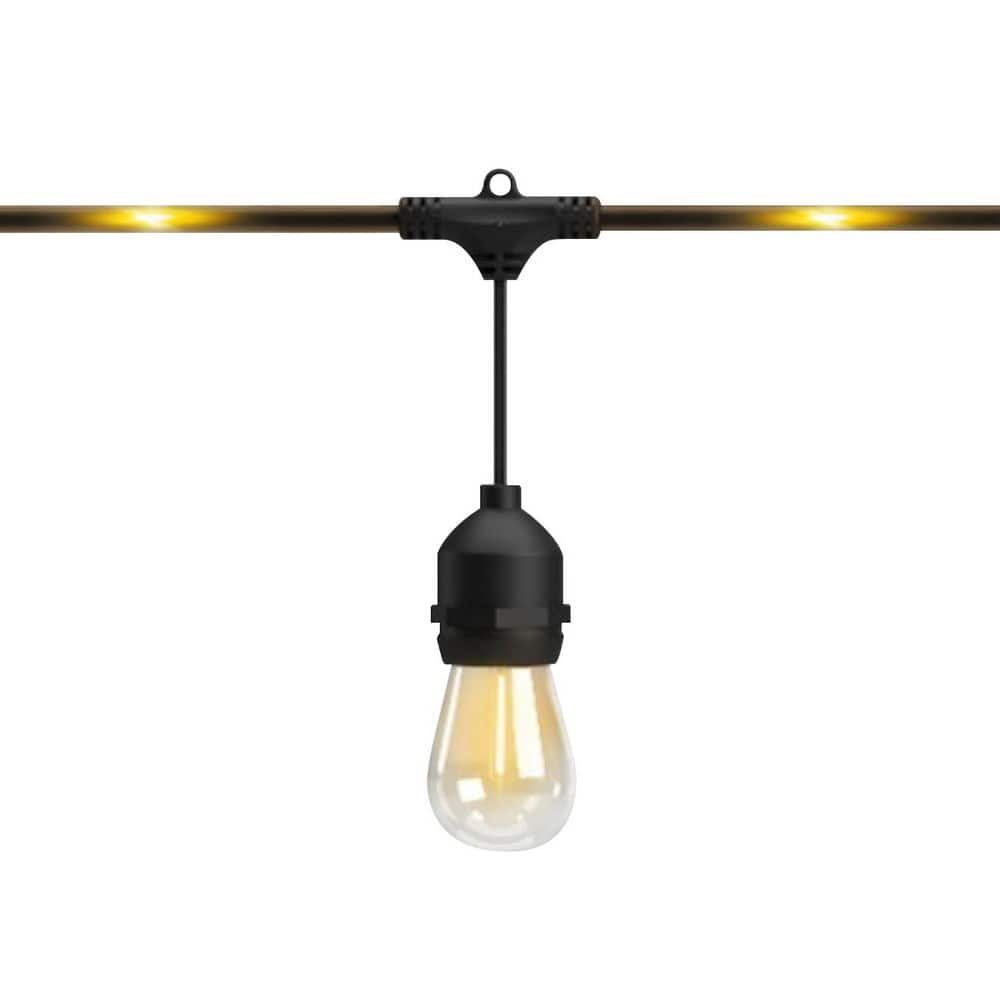 Hampton Bay 12-Light 24 ft. Indoor/Outdoor Plug-In Filament LED S14 Edison Bulb and Embedded Firefly Rope Lights String-Light (3)