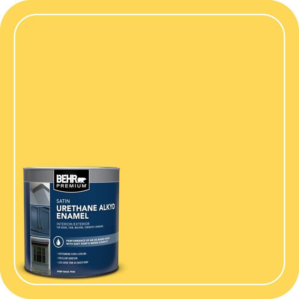 BEHR PREMIUM 1 qt. #P300-6 Buzz-In Satin Enamel Urethane Alkyd Interior/Exterior Paint
