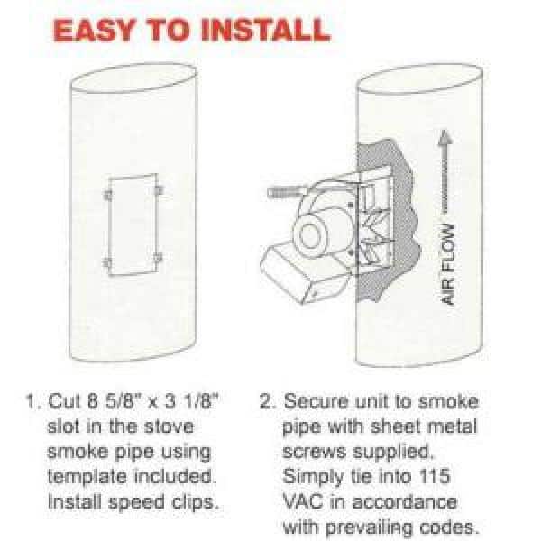 Auto-Draft 7 in. x 9.5 in. x 9 in. Stove Pipe Draft Inducer with Speed Control (2)