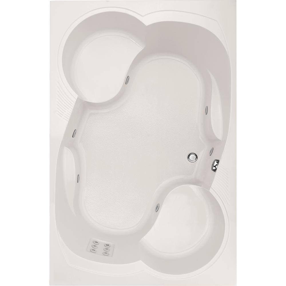 Hydro Systems Makyla 75 in. x 48 in. Rectangular Drop-in Whirlpool Bathtub with Center Drain in White (1)