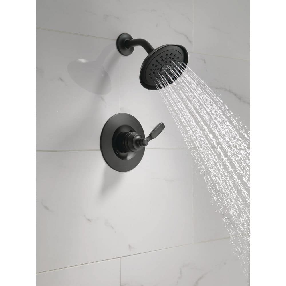 Delta Woodhurst Single Handle 1-Spray Shower Faucet 1.75 GPM with Pressure Balance in Matte Black (2)