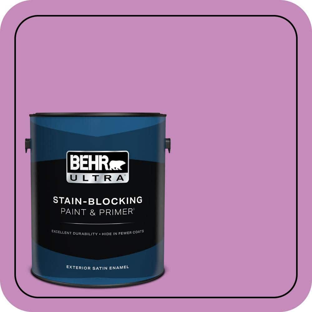 BEHR ULTRA 1 gal. #P110-4 Rock Star Pink Satin Enamel Exterior Paint & Primer