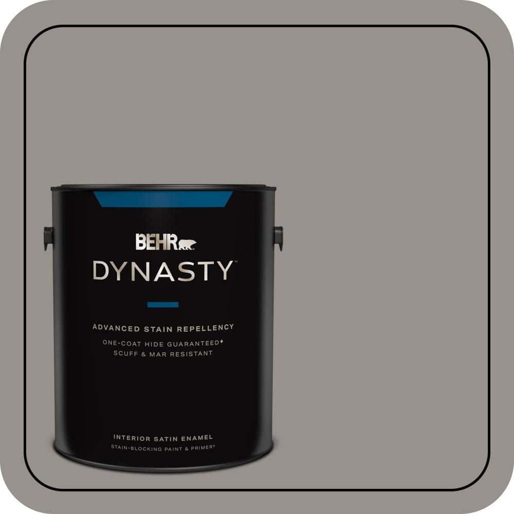 BEHR DYNASTY 1 gal. #PPU18-16 Elephant Skin One-Coat Hide Satin Enamel Interior Stain-Blocking Paint & Primer