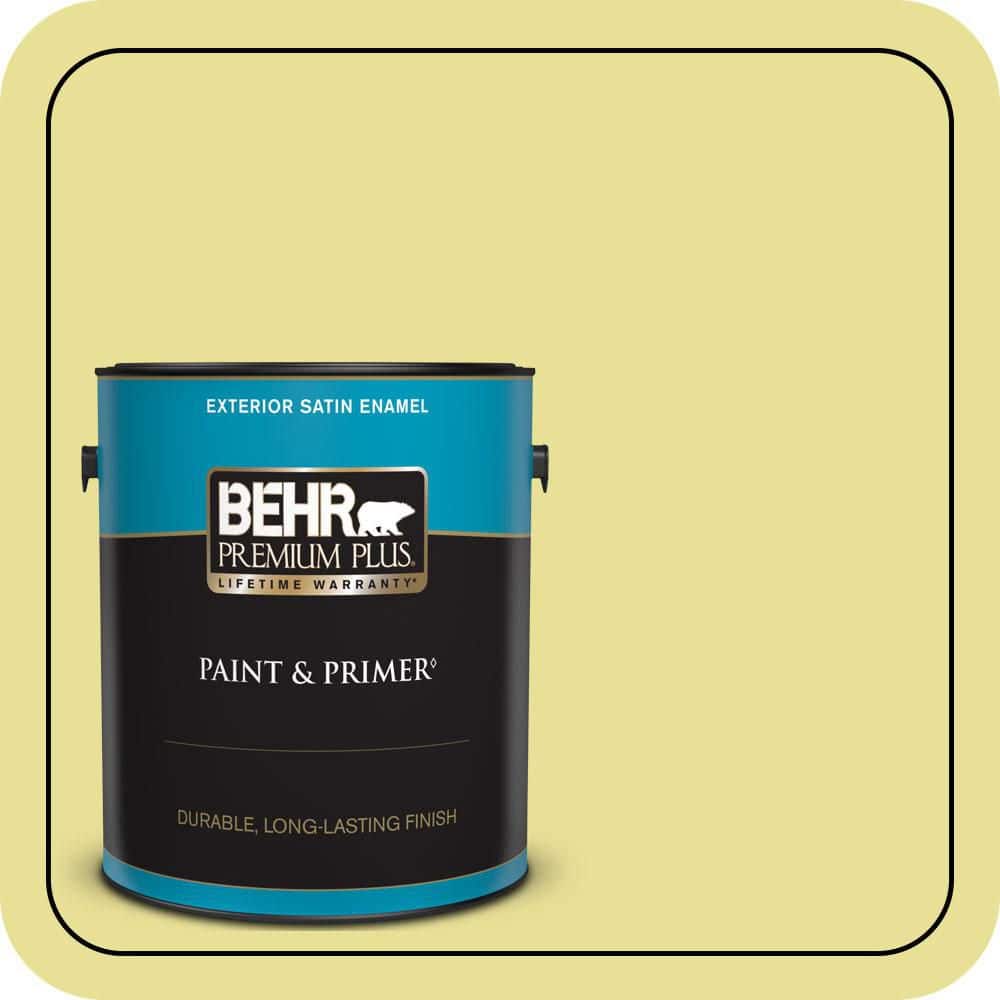 BEHR PREMIUM PLUS 1 gal. #P340-3 Reviving Green Satin Enamel Exterior Paint & Primer