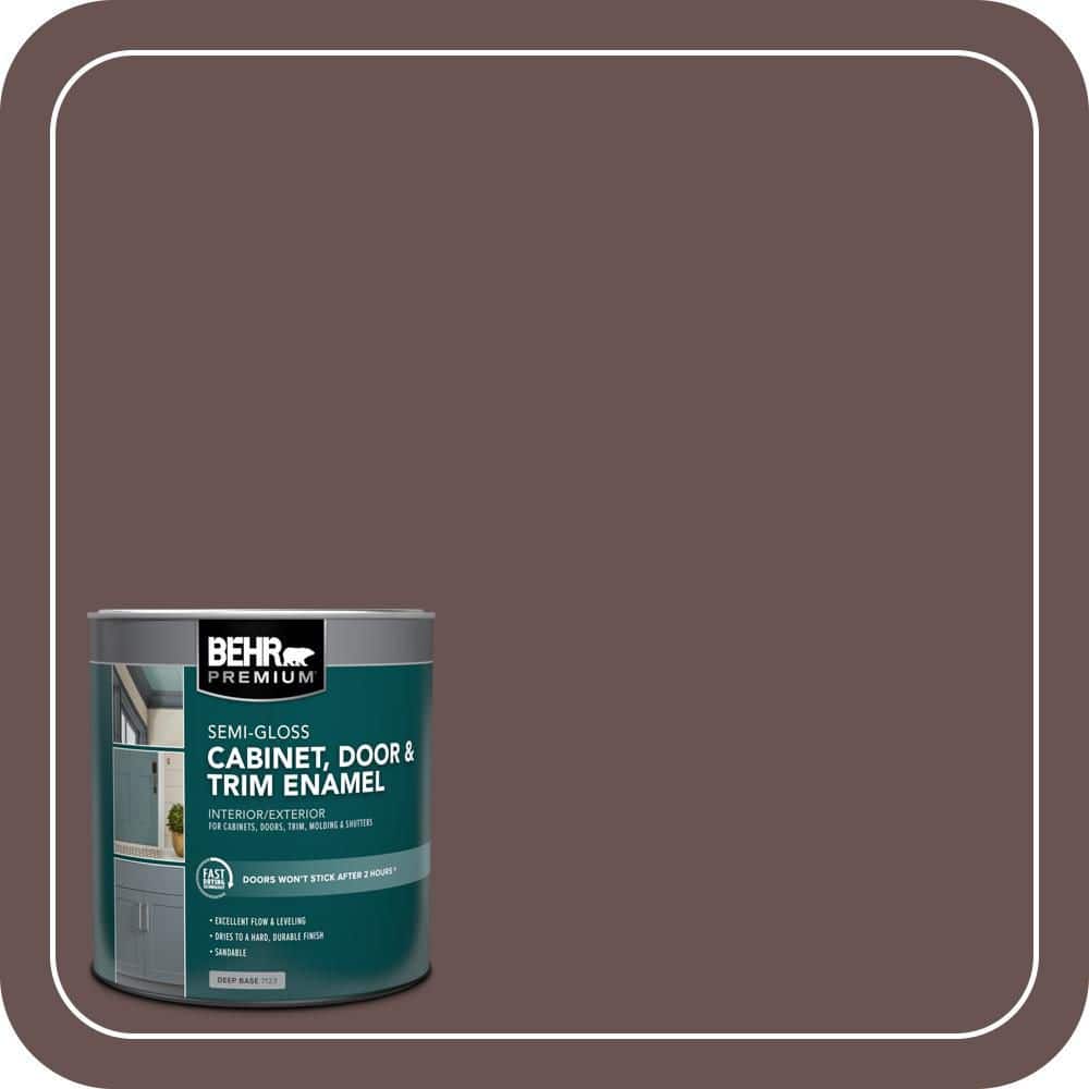 BEHR PREMIUM 1 qt. #MQ1-42 Briar Wood Semi-Gloss Enamel Interior/Exterior Cabinet, Door & Trim Paint