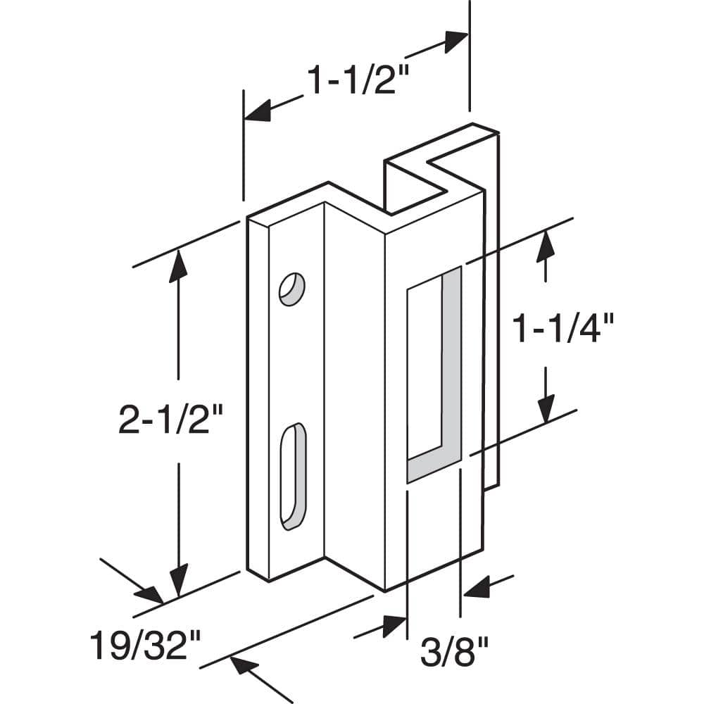 Prime-Line White Extruded Aluminum Sliding Door Lock Keeper (2)