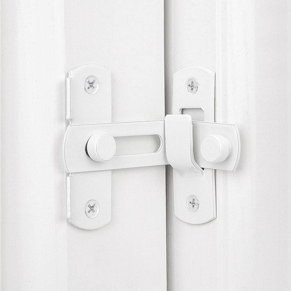 Unbranded 4 Pack Flip Door Sliding Latches 90 Degree Safety Lock Stainless Steel White for Gate Cabinet Closet Doors (3)