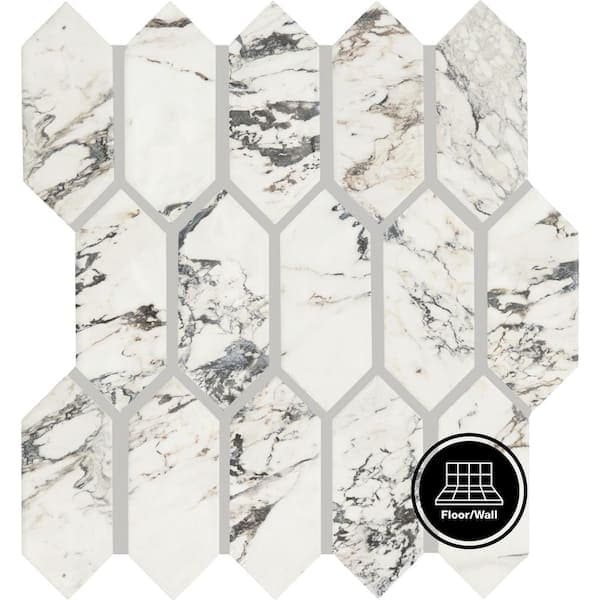 Daltile Lamora Marble Glacier 11 in. x 12 in. Glazed Ceramic Picket Mosaic Tile (0.73 sq. ft./each) (2)