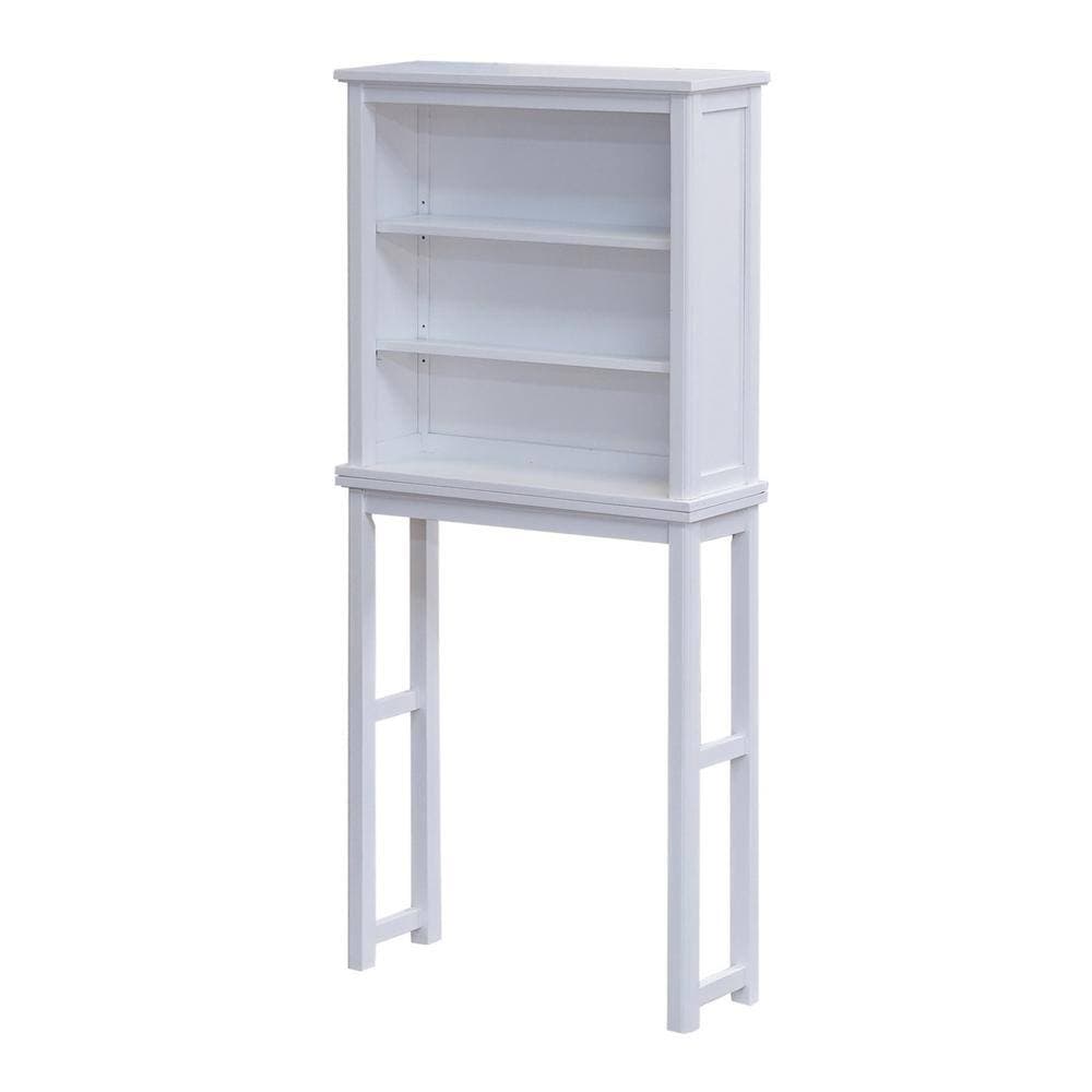 Alaterre Furniture Dorset 27 in. W x 66 in. H x 9 in. D White Over-the-Toilet Storage with Open Shelves (3)