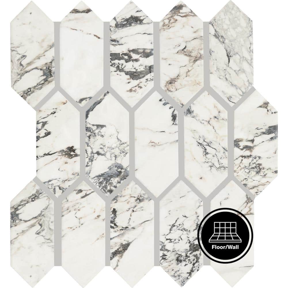Daltile Lamora Marble Glacier 11 in. x 12 in. Glazed Ceramic Picket Mosaic Tile (0.73 sq. ft./each) (1)