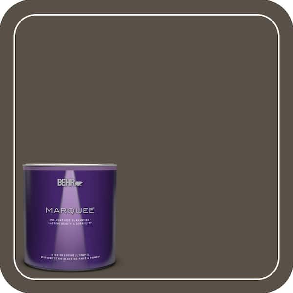 BEHR MARQUEE 1 qt. #N360-7 Potting Soil One-Coat Hide Eggshell Enamel Interior Paint & Primer (2)