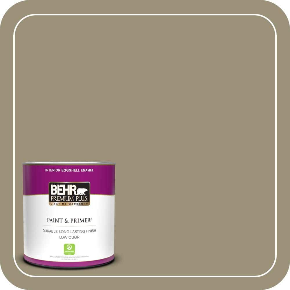 BEHR PREMIUM PLUS 1 qt. #N340-5 Grassy Savannah Eggshell Enamel Low Odor Interior Paint & Primer