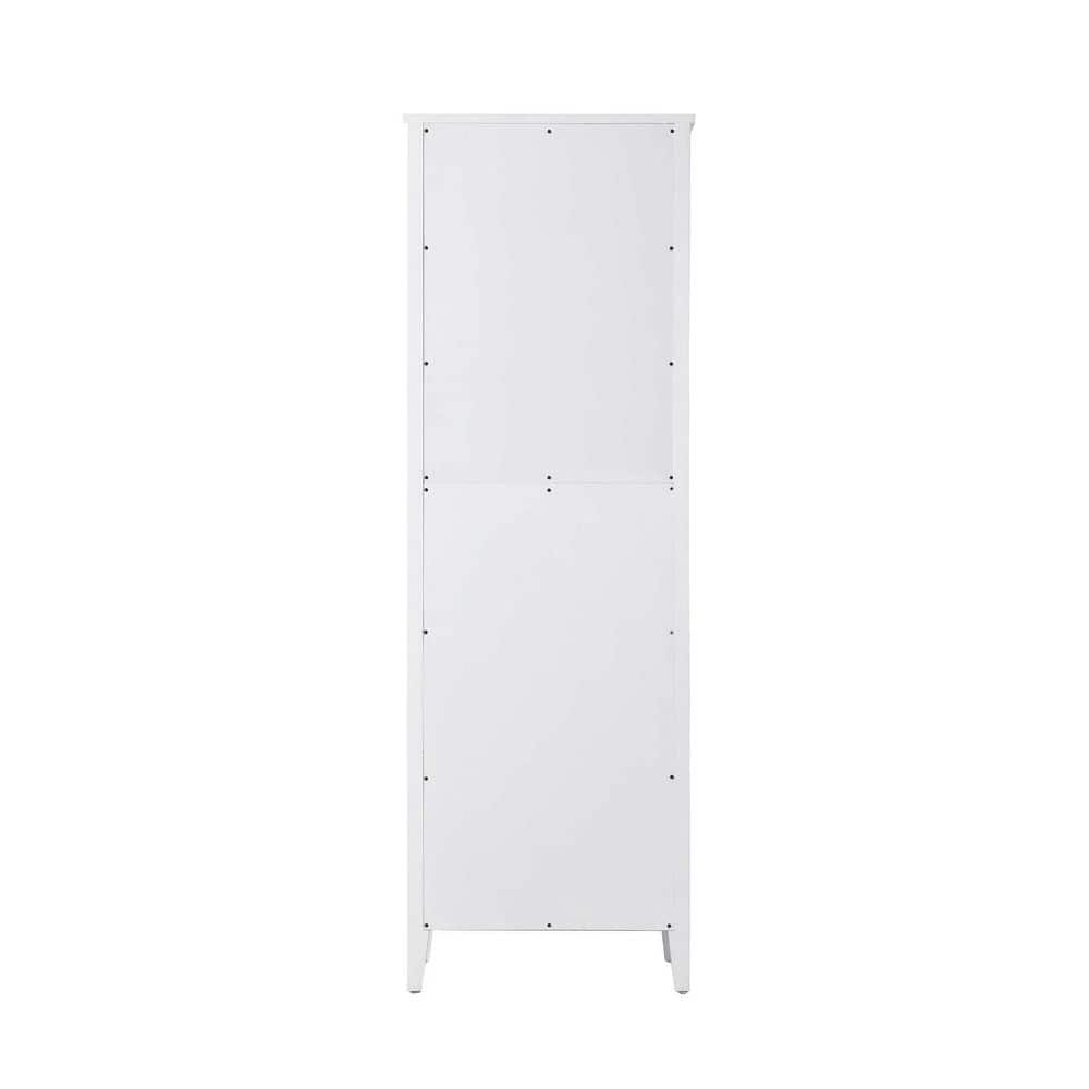 TIMELESS HOME 24 in. W x 18 in. D x 72 in. H White Freestanding Linen Cabinet (3)