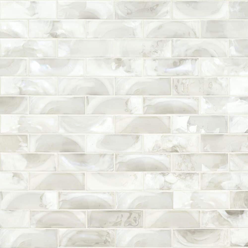 MSI Pearla Subway 12 in. x 12 in. x 0.24 in. Glass Mesh-Mounted Mosaic Wall Tile (0.95 sq. ft./Each) (2)