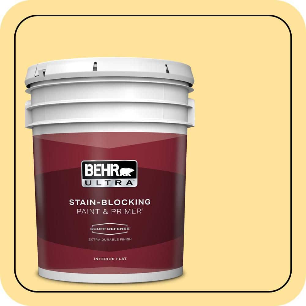 BEHR ULTRA 5 gal. #P290-3 Roasted Corn Extra Durable Flat Interior Paint & Primer