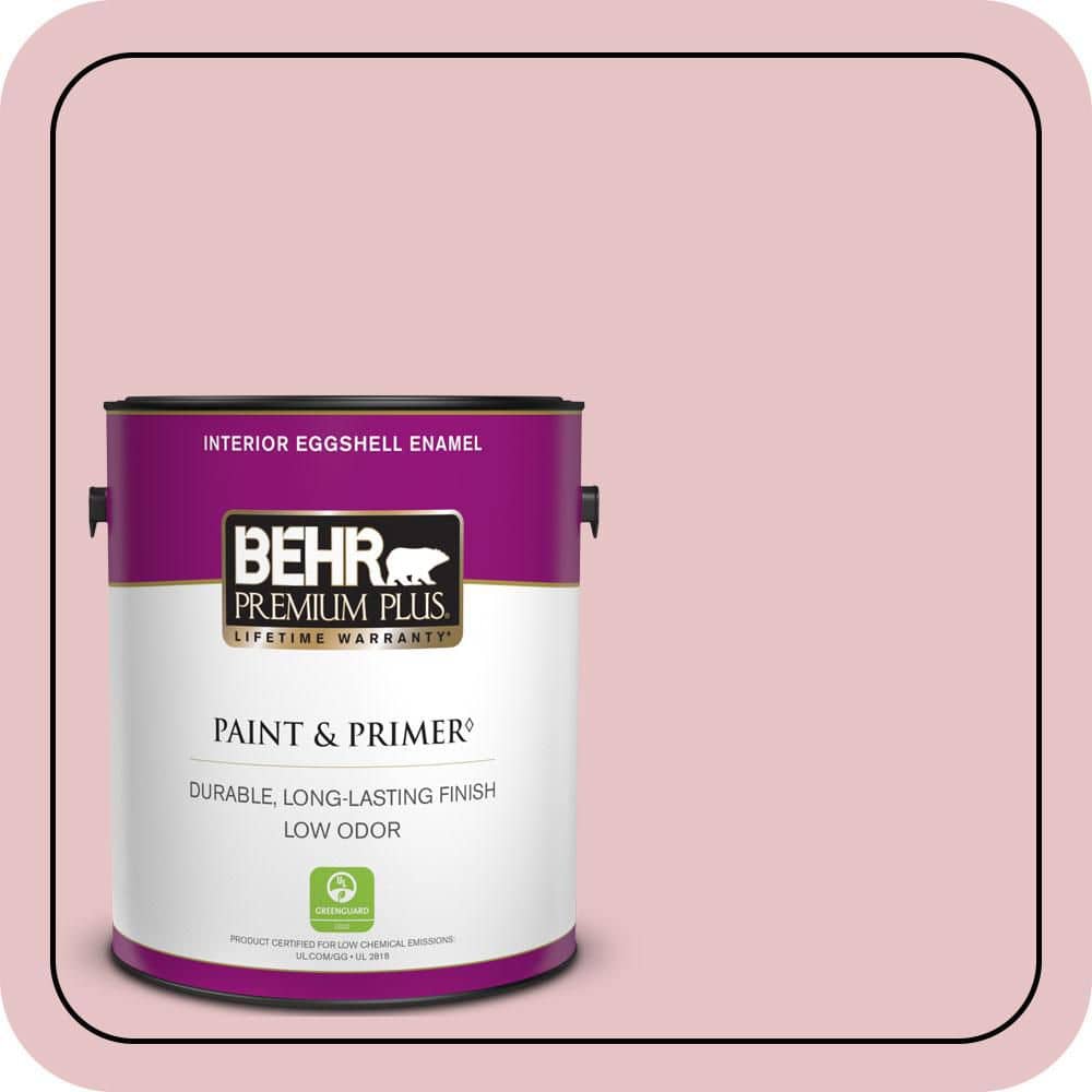 BEHR PREMIUM PLUS 1 gal. #S140-2 Cranapple Cream Eggshell Enamel Low Odor Interior Paint & Primer (1)