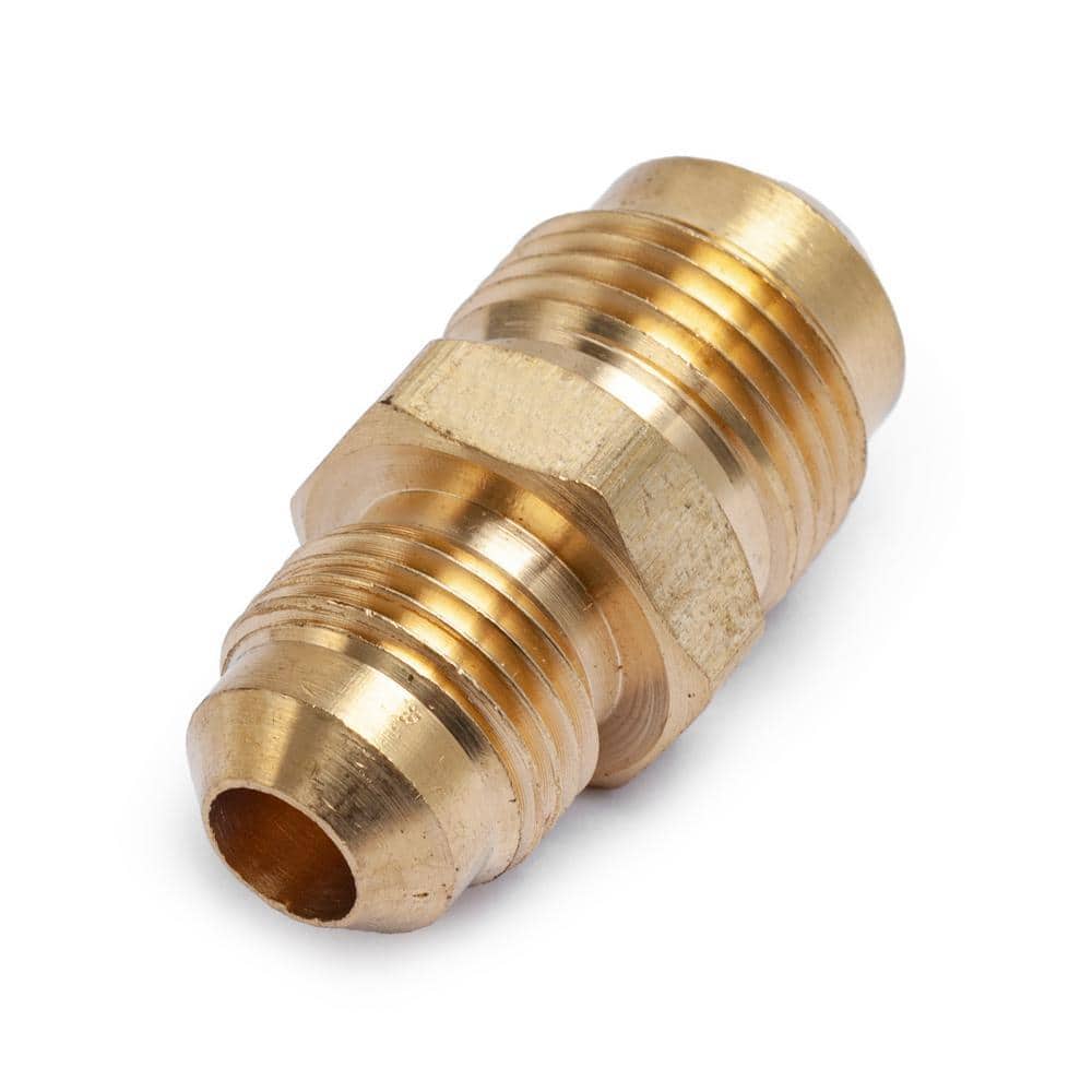 LTWFITTING 1/2 in. OD x 3/8 in. OD Flare Brass Reducing Coupling Fitting (5-Pack) (2)