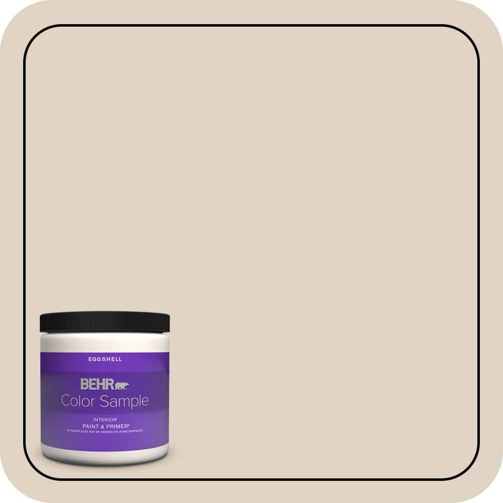 BEHR PREMIUM PLUS 8 oz. #PWN-42 Parisian Taupe Eggshell Enamel Interior Paint & Primer Color Sample (1)