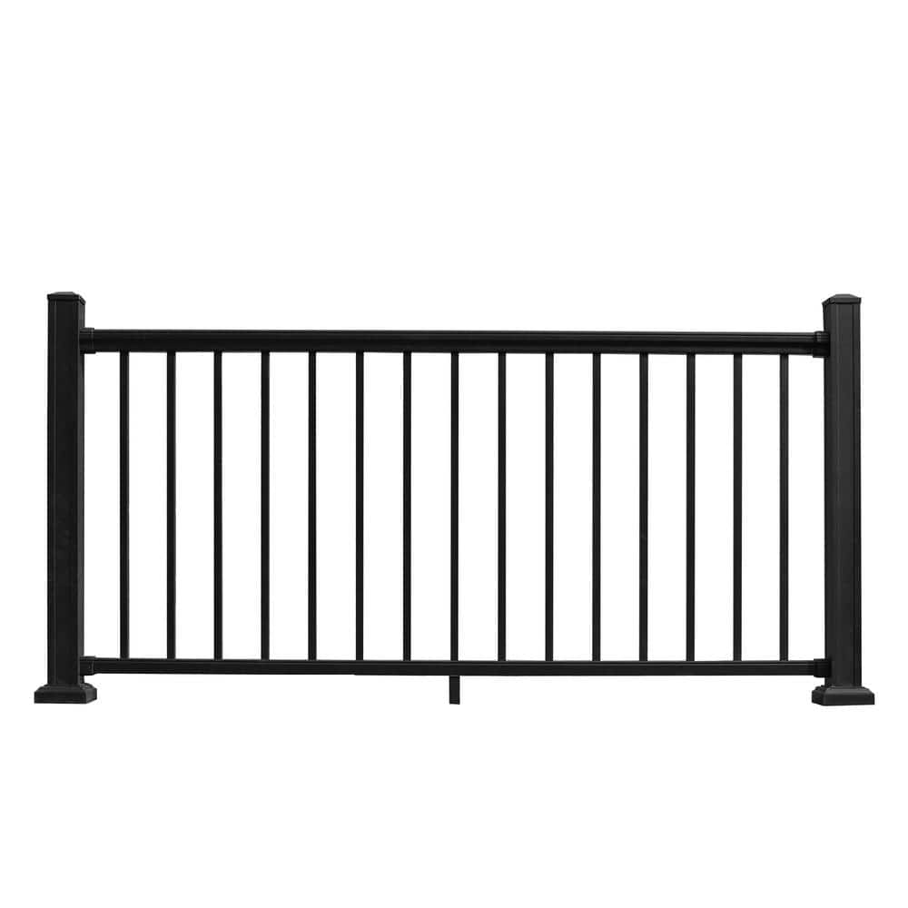 NewTechWood Allure 6 ft. x 36 in. Black Aluminum Pre-Assembled Railing Kit (3)