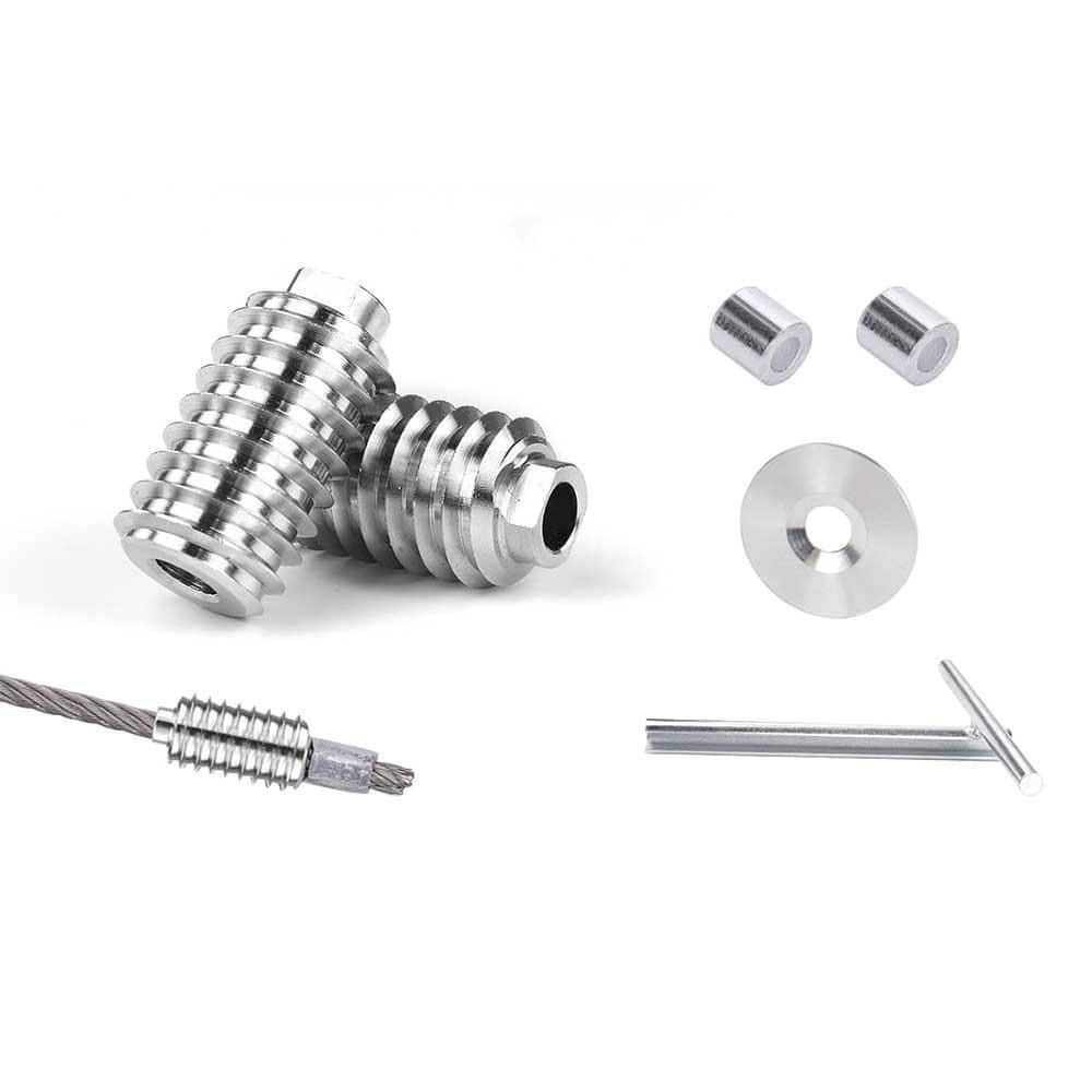 Afoxsos 4.13 in. x 0.79 in. Hardware Swage Lag Screw Hidden for Wood Posts T316 Stainless Steel Deck System 40 Pack Silver (1)