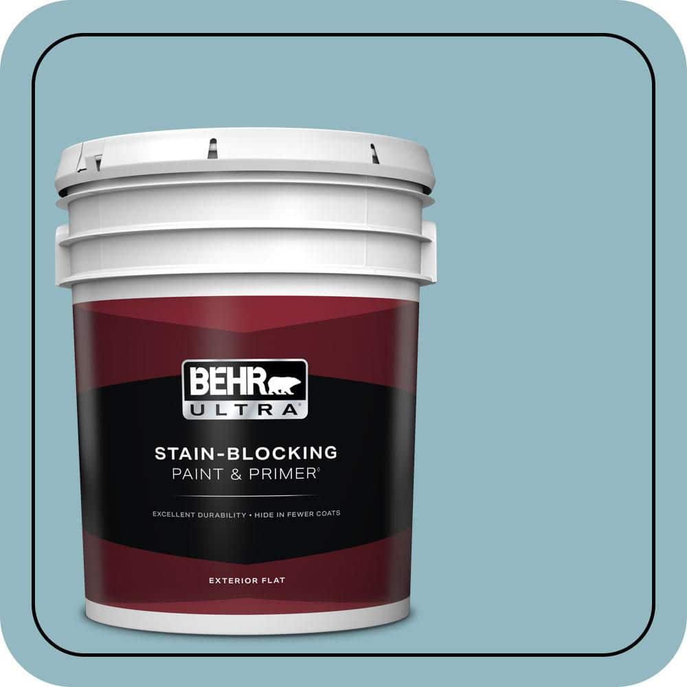 BEHR ULTRA 5 gal. #PPU13-09 Tahoe Blue Flat Exterior Paint & Primer
