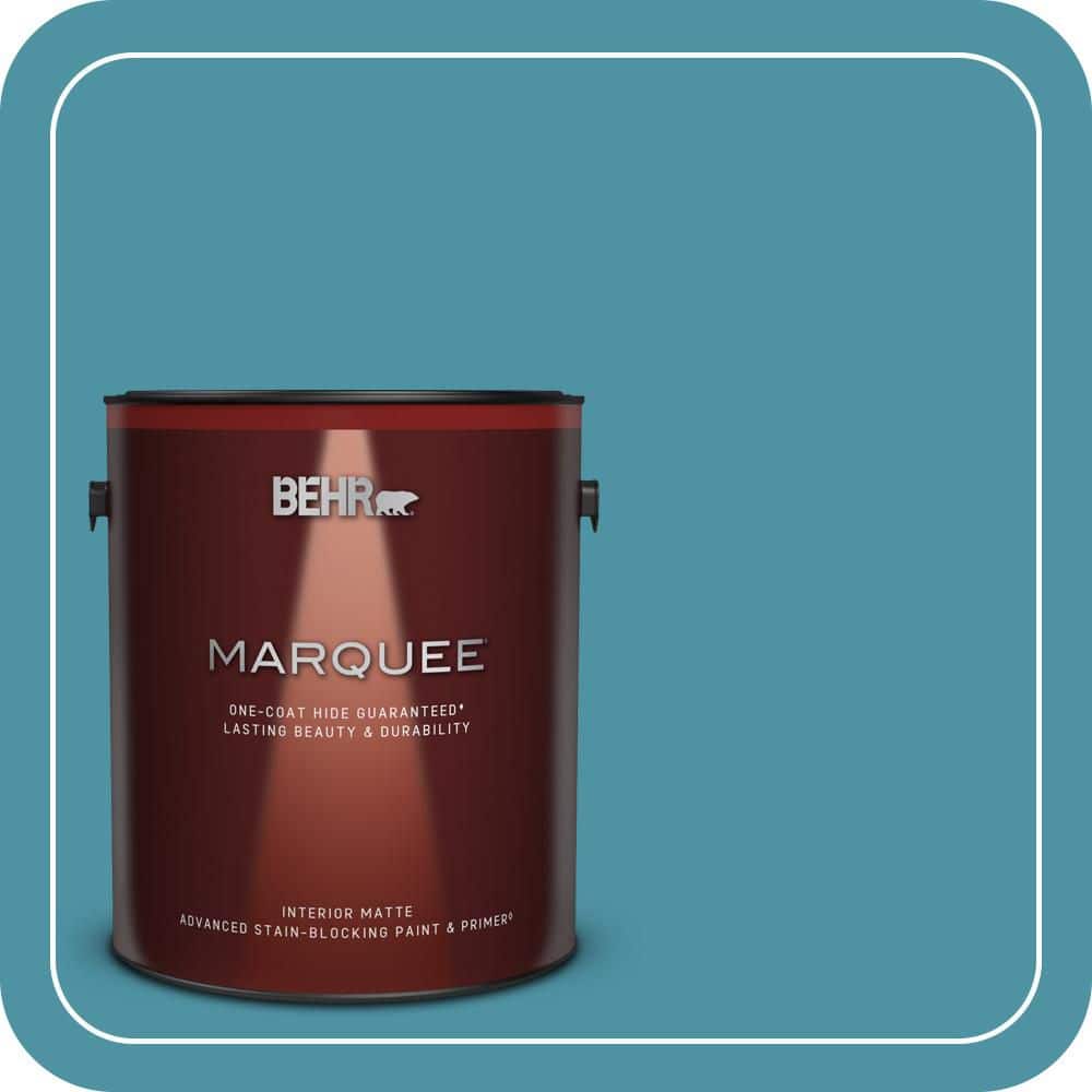 BEHR MARQUEE 1 gal. #530D-6 Teal Bayou Matte Interior Paint & Primer
