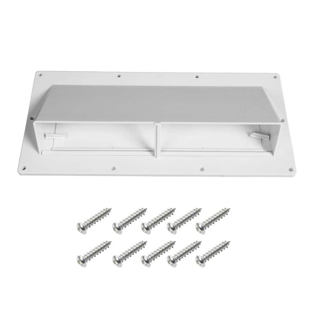 Laybus 10.3 in. x 3.5 in. White Aluminum RV Stove Vent Cover with Locking Damper, RV Range Vent Cover for Camper, Motorhomes (1)
