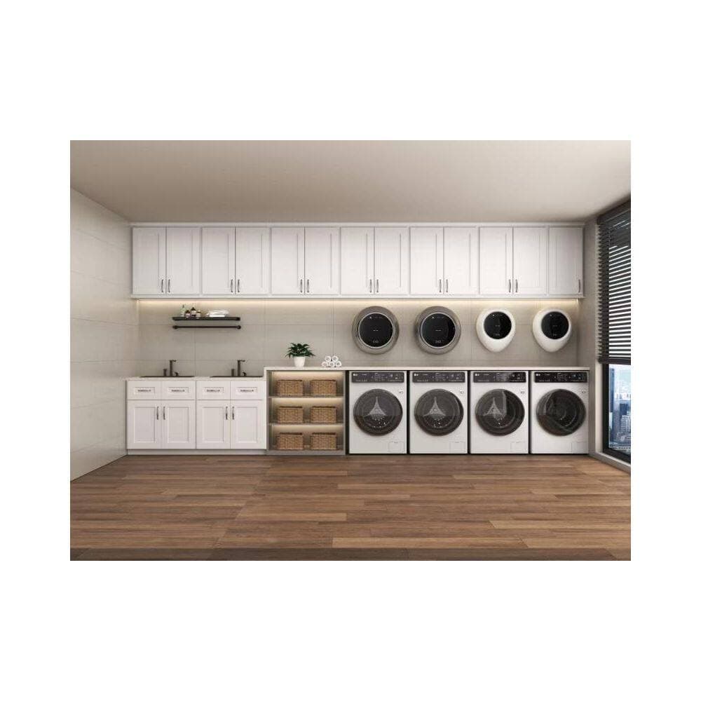 Tahanbath Wood 12 in. W x 27 in. D x 36 in. H Bathroom Storage Wall Cabinet in White with Adjustable Shelves (2)