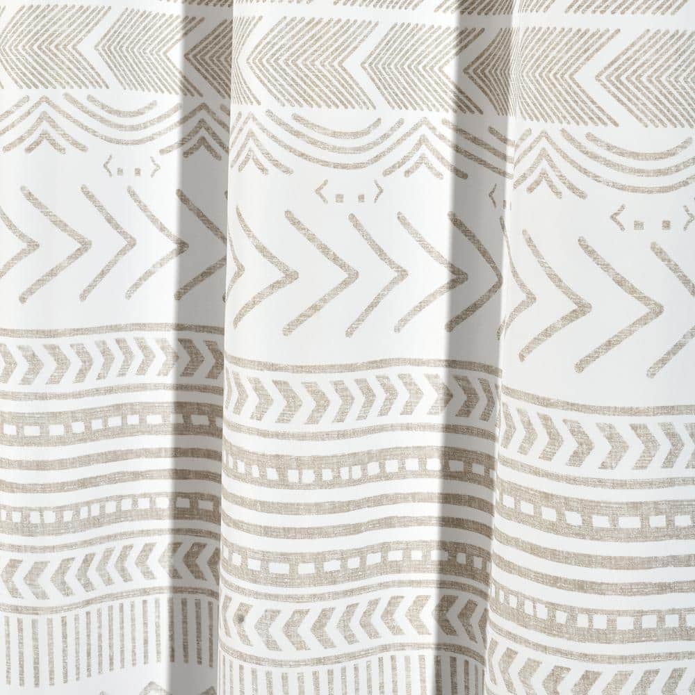 Lush Decor 72 in. x 72 in. Hygge Geo Shower Curtain Taupe/White Single (3)