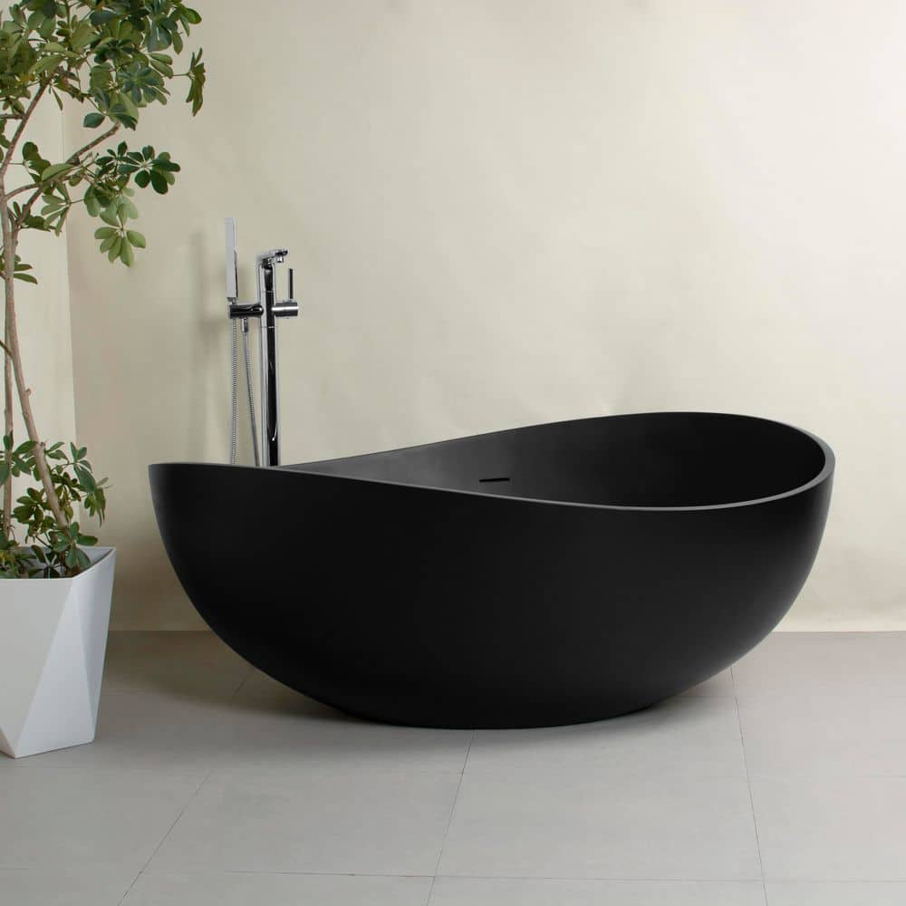 Boosicavelly 37 in. Stone Resin Solid Surface Freestanding Soaking Bathtub (2)