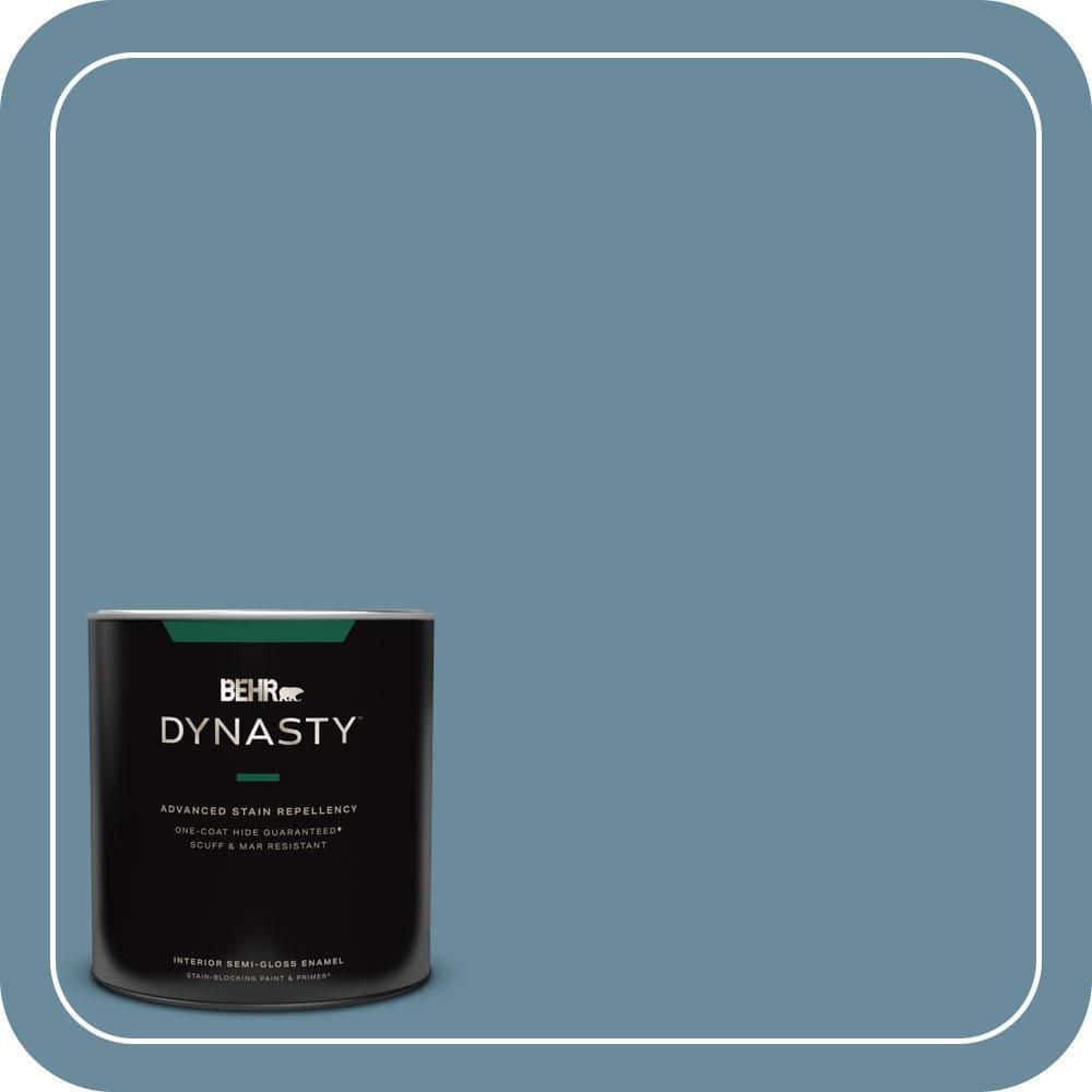 BEHR DYNASTY 1 qt. #550F-5 Winter Lake Semi-Gloss Enamel Interior Stain-Blocking Paint and Primer