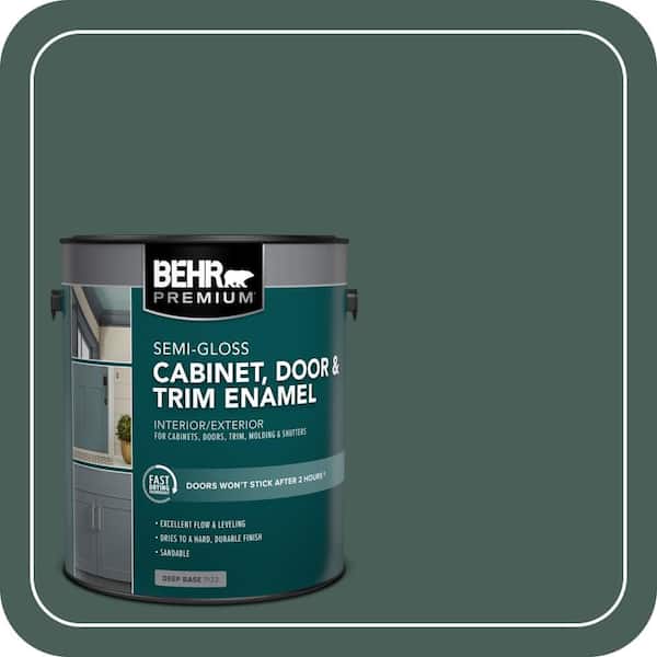 BEHR PREMIUM 1 gal. #ICC-86 New Hunter Semi-Gloss Enamel Interior/Exterior Cabinet, Door & Trim Paint (2)