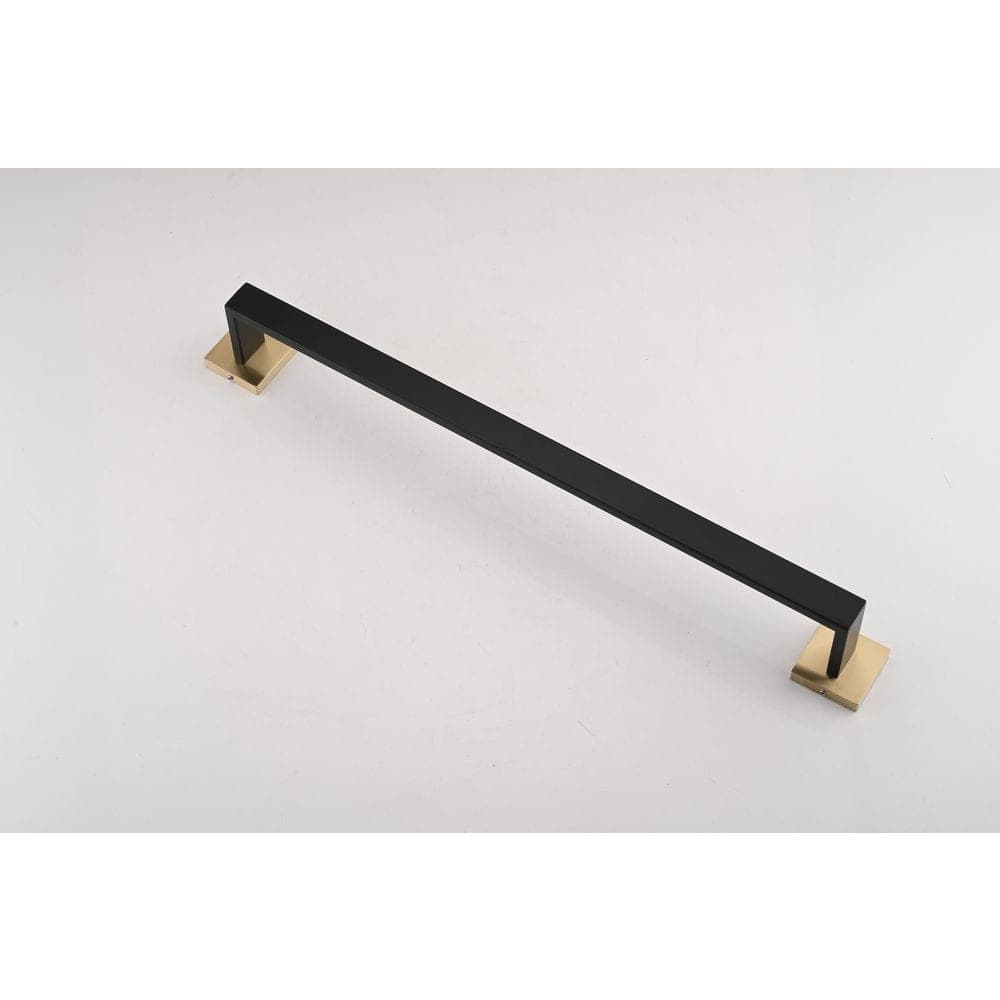 Unbranded 5-Piece Bath Hardware Set with 23.82 in. Towel Bar, Toilet Paper Holder, Robe Towel Hooks in Gold and Matte Black (3)