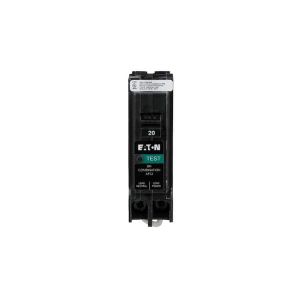 Eaton 20 Amp 120-Volt, Single-Pole AFCI Circuit Breaker Type BR Pigtail Neutral (2)