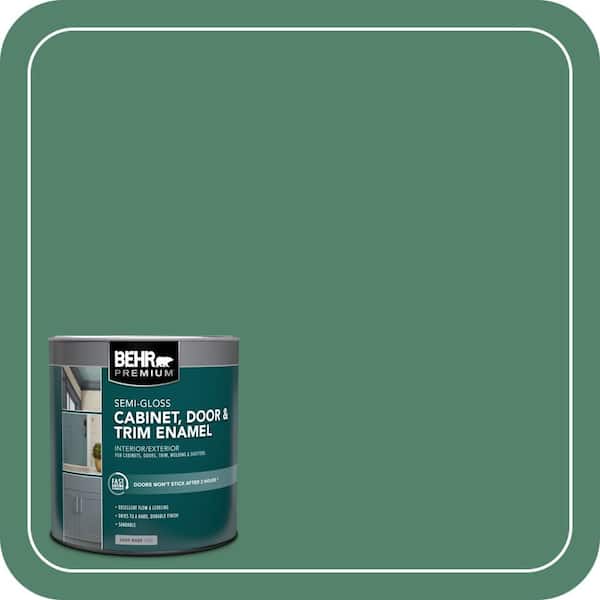 BEHR PREMIUM 1 qt. #M420-6 Tournament Field Semi-Gloss Enamel Interior/Exterior Cabinet, Door & Trim Paint (2)