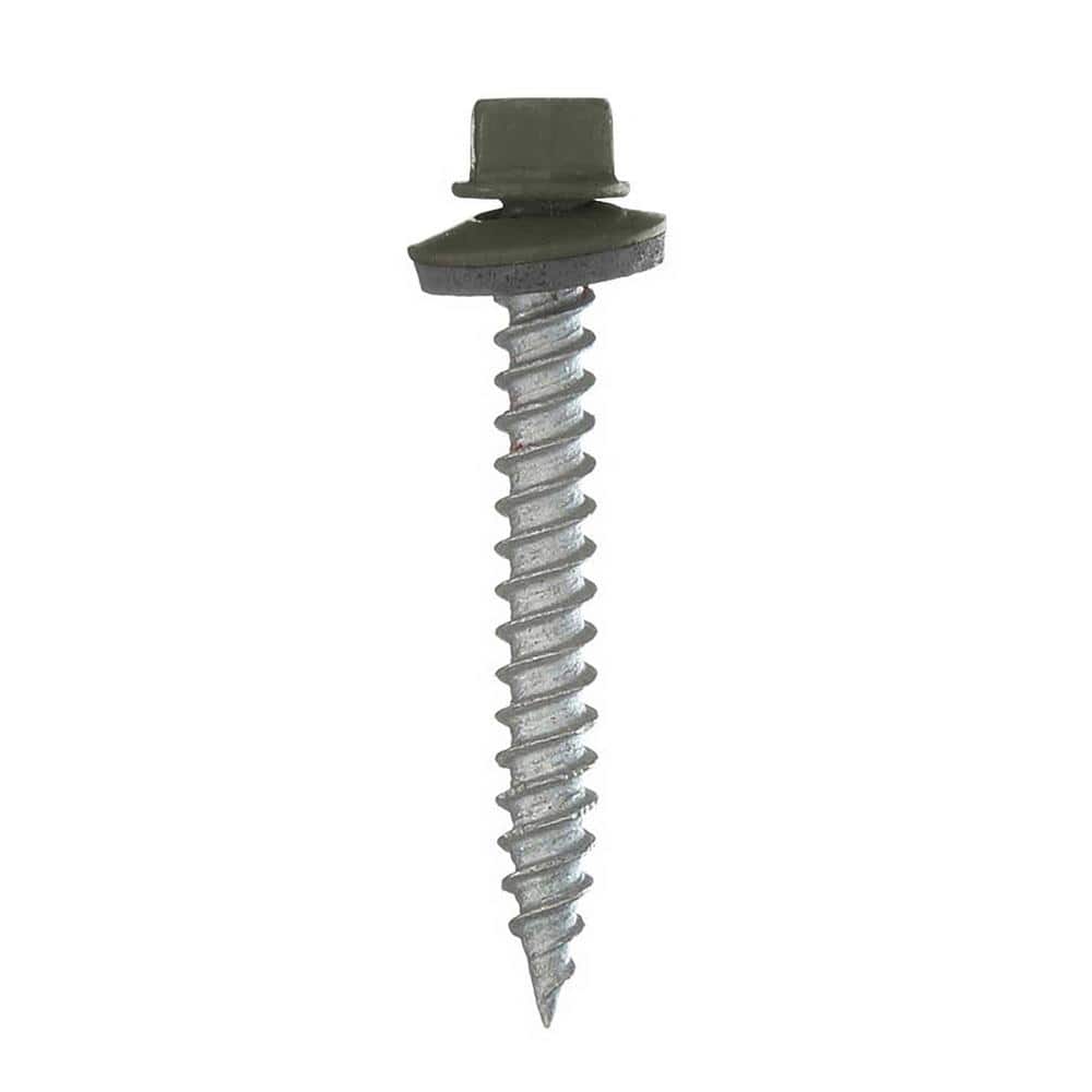 Gibraltar Building Products 1-1/2 in. Wood Screw #10 Galvalume Steel Hex-Head Metal Roof Accessory in Gray (250-Piece/Bag)