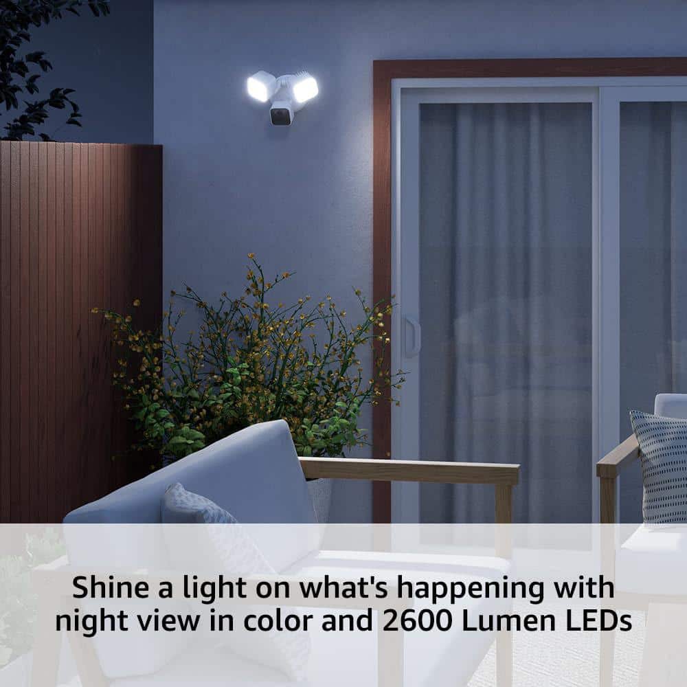 Blink Wired Floodlight Camera - Smart Security Camera, 2600 Lumens, HD Works with Alexa - 1 Camera (White) (4)