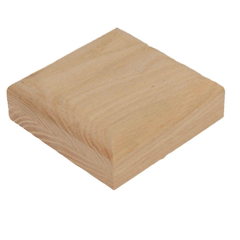 EVERMARK Stair Parts NC-75 Unfinished Red Oak Newel Cap Kit for 3-1/2 in. Square Newel Posts for Stair Remodel (2)