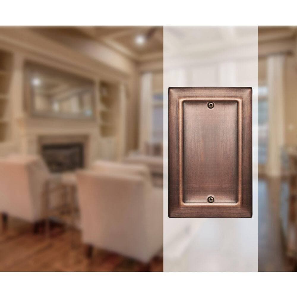 Monarch Abode Architectural 1-Gang Antique Copper Blank/No Device Metal Wall Plate (2-Pack) (3)